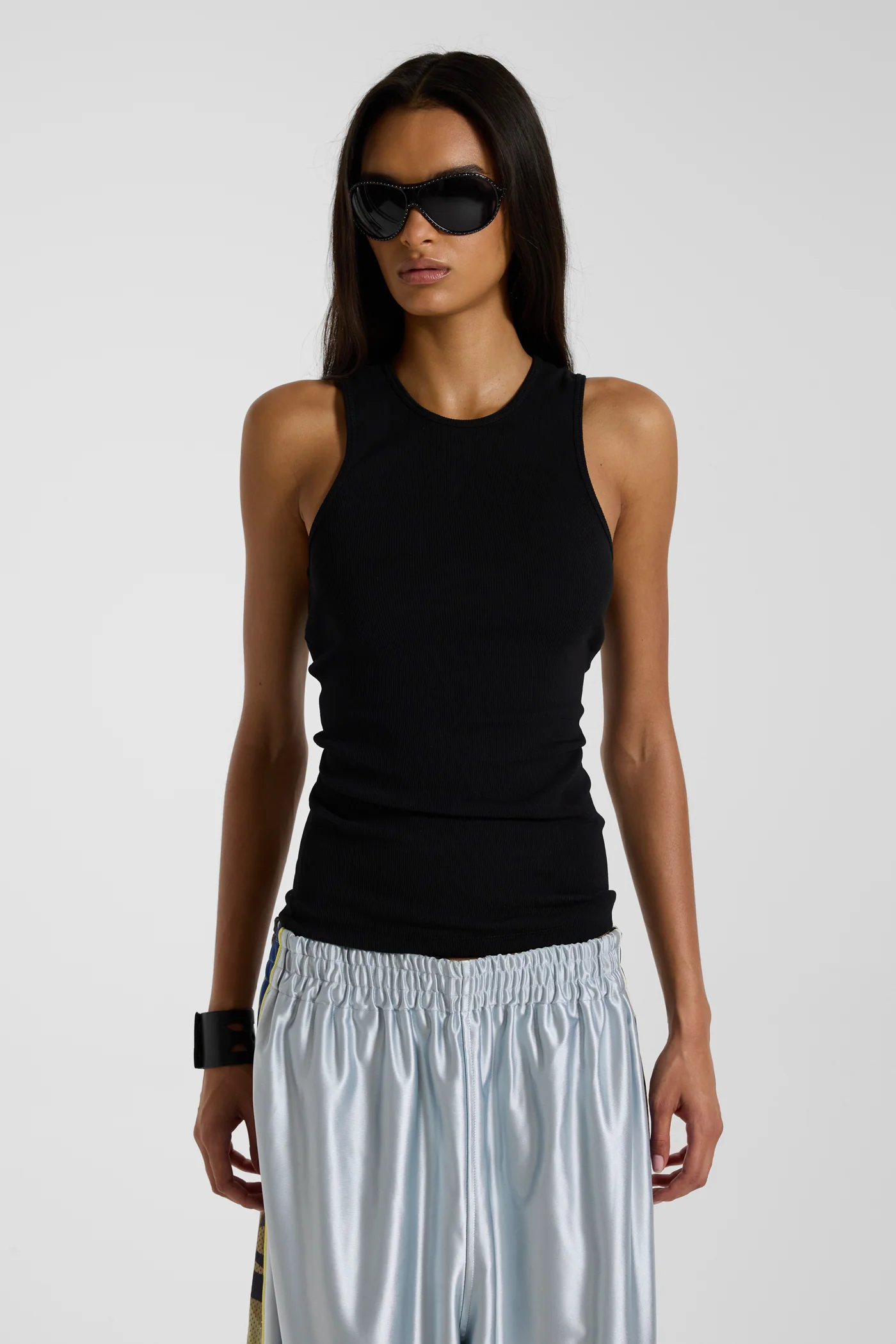 Black Rib Longline Vest 4 Black Rib Longline Vest
