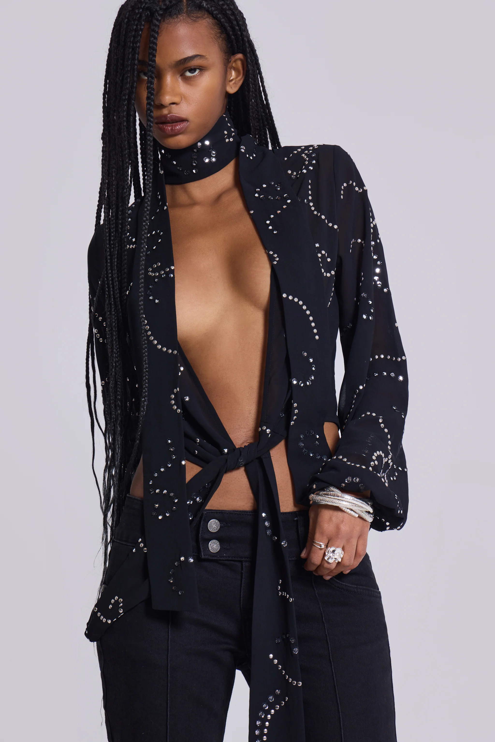 Silvra Embellished Wrap Top 10 Silvra Embellished Wrap Top